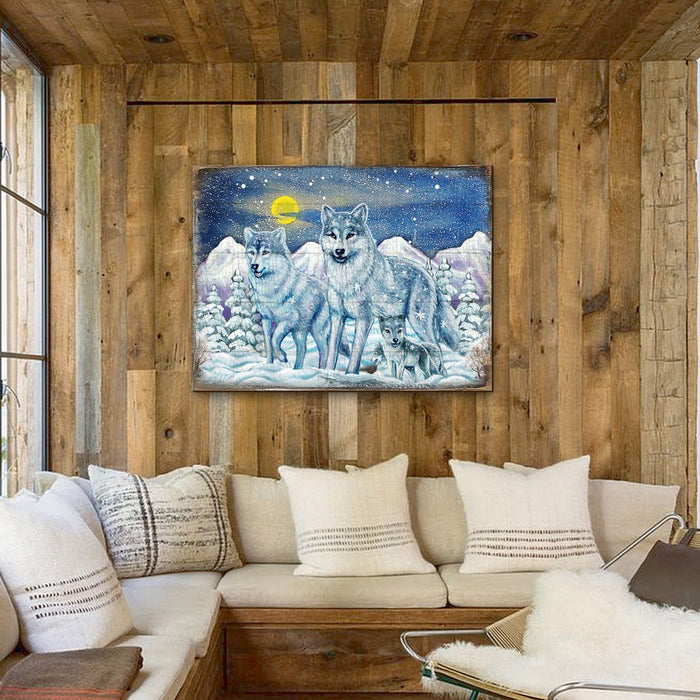Rustic Wolves Wooden Wall Art by Nature Wonders
