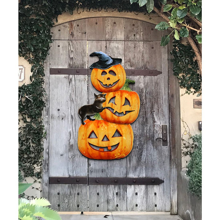 Scary Stacking Pumpkins Halloween Door Decor by G. DeBrekht - Halloween Decor - 8158415H