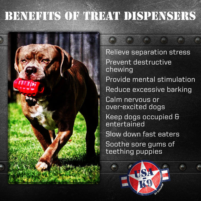 USA-K9 Grenade Shaped Dispenser Durable Dog Chew Toy & Treat Dispenser - Army Green