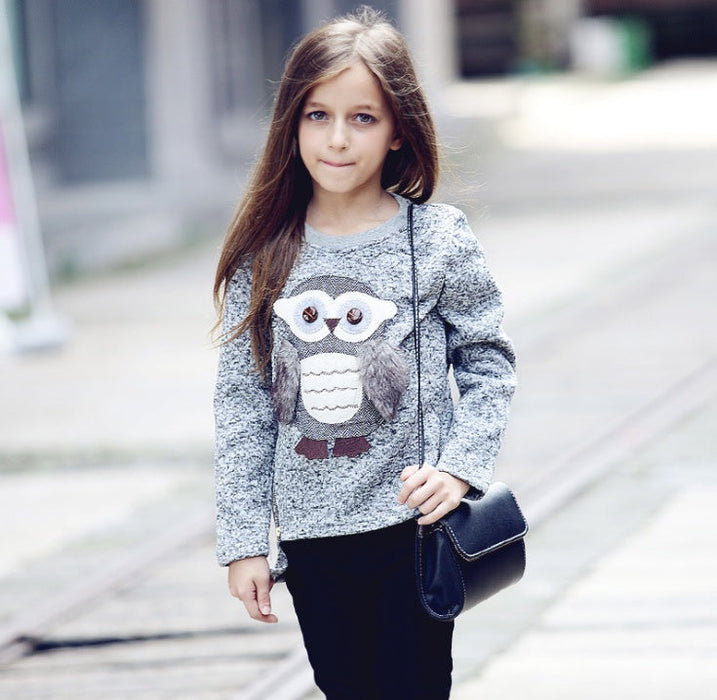 Sweater for  Children Cartoon Owl Design (Fleece Lined)
