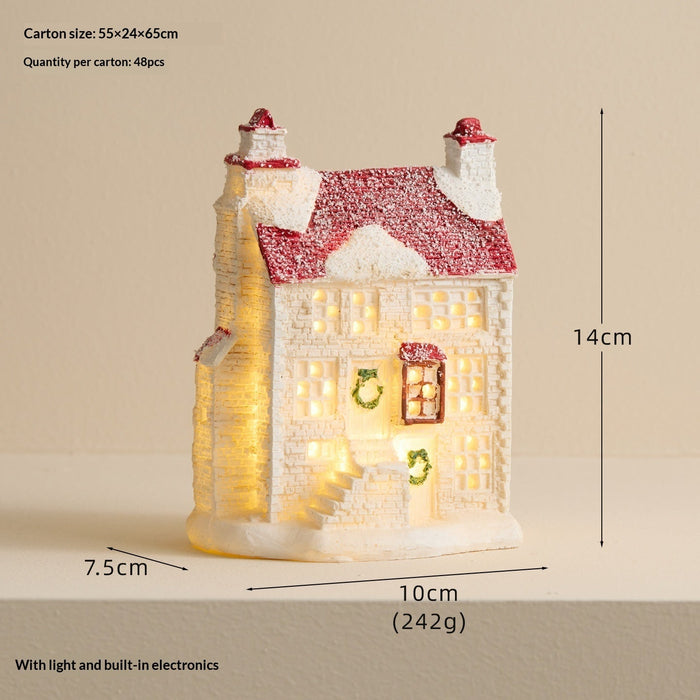 Nordic-Style Resin Christmas House Ornaments