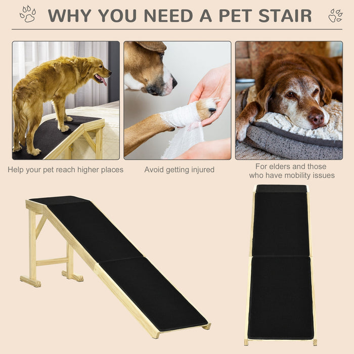 PawHut Dog Ramp for Bed with Non-Slip Carpet
