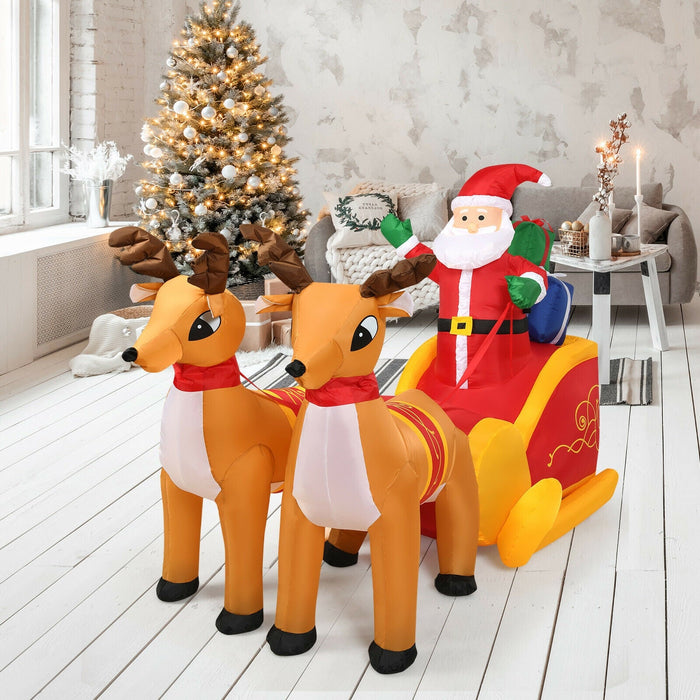 7.5 Feet Waterproof Inflatable Santa with Deer and Sled