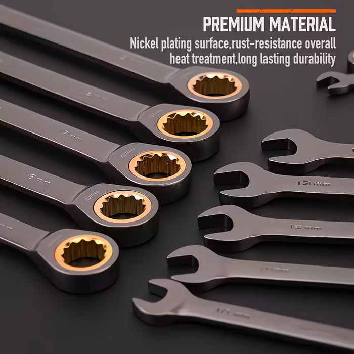 Ratcheting Wrench Sets SAE Metric with Steel Combination Spanner Kit 2pc/10pc/12pc/24pc