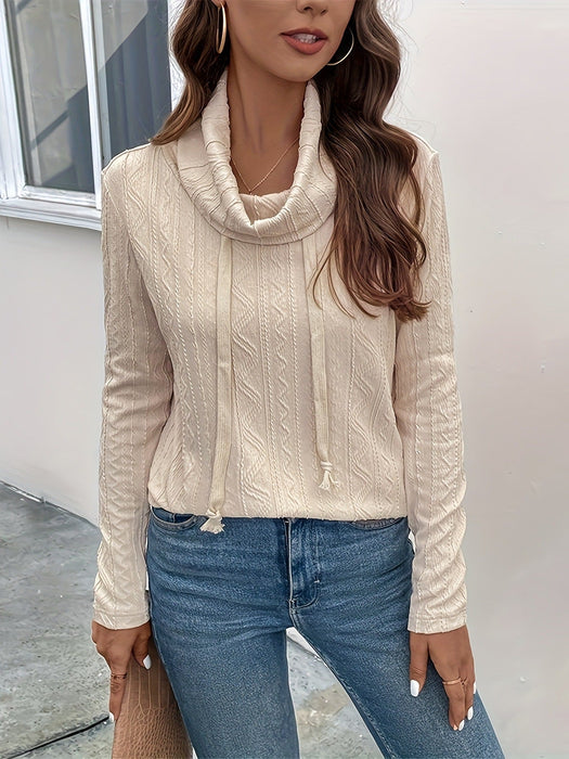 Autumn and Winter Cowl Neck Sweatshirt/Sweater with Drawstring