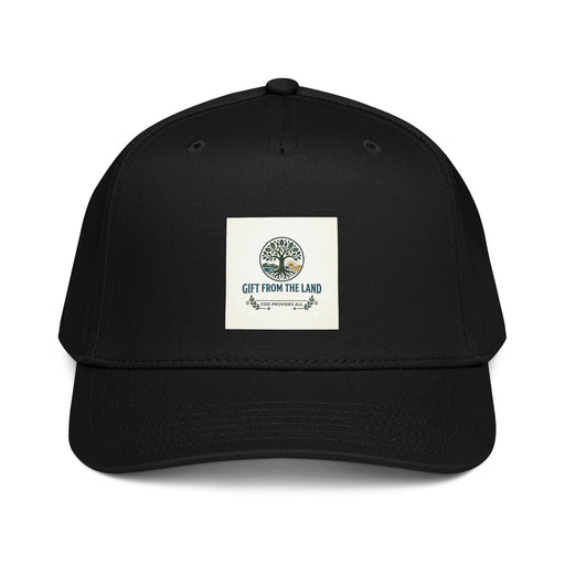Gift From The Land logo 5-panel mid-profile cap with adjustable snap closure and contoured fit