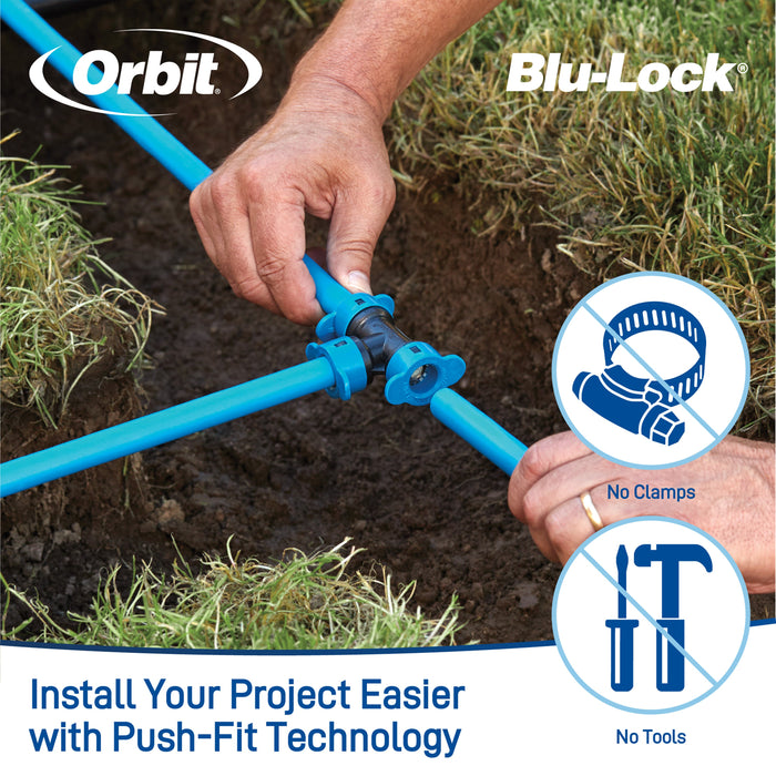 Two Zone, In-Ground Sprinkler System with Blu-Lock Tubing System and Hose Faucet Timer | 50021