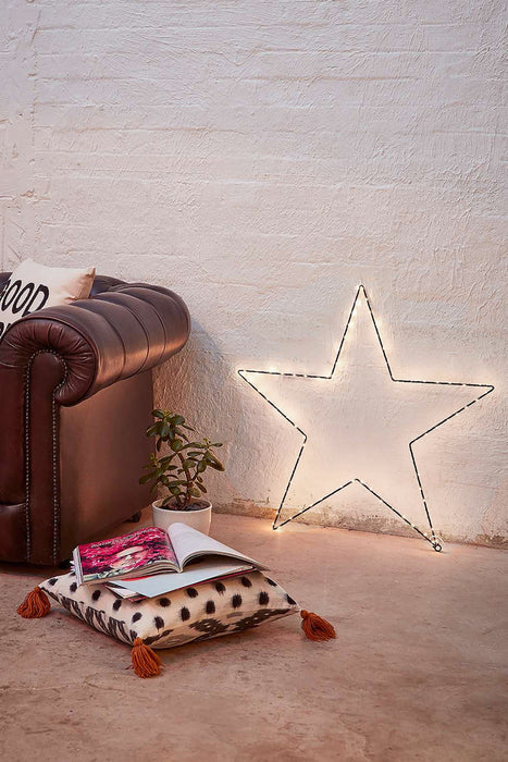 Large Lighted Star with 120 LED Warm White Fairy Lights