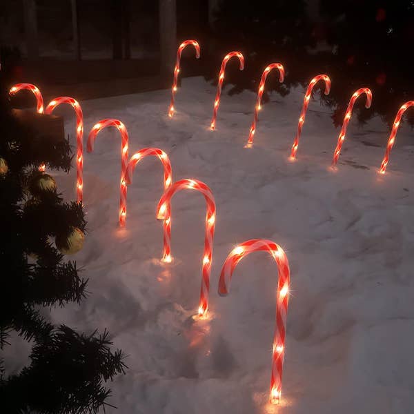 45 LED 4 Ft. Candy Cane Solar-Powered String Light Set-Christmas Decor