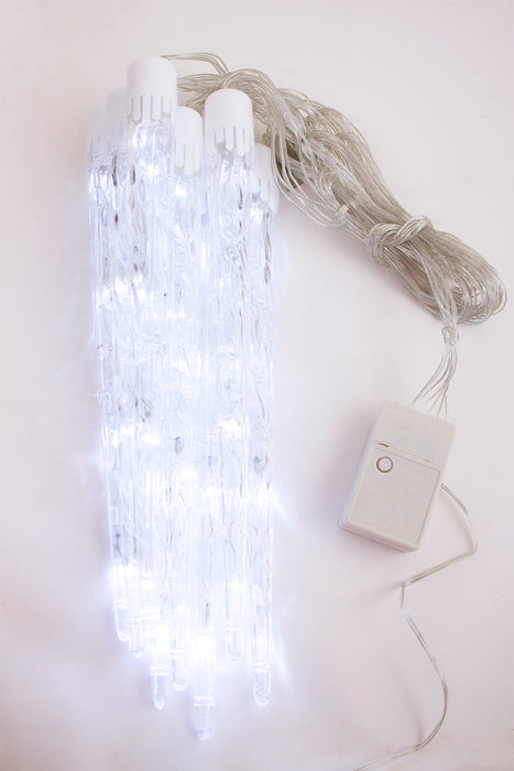 LED Icicle Tube String Lights, 11.5 ft, and 8 Modes