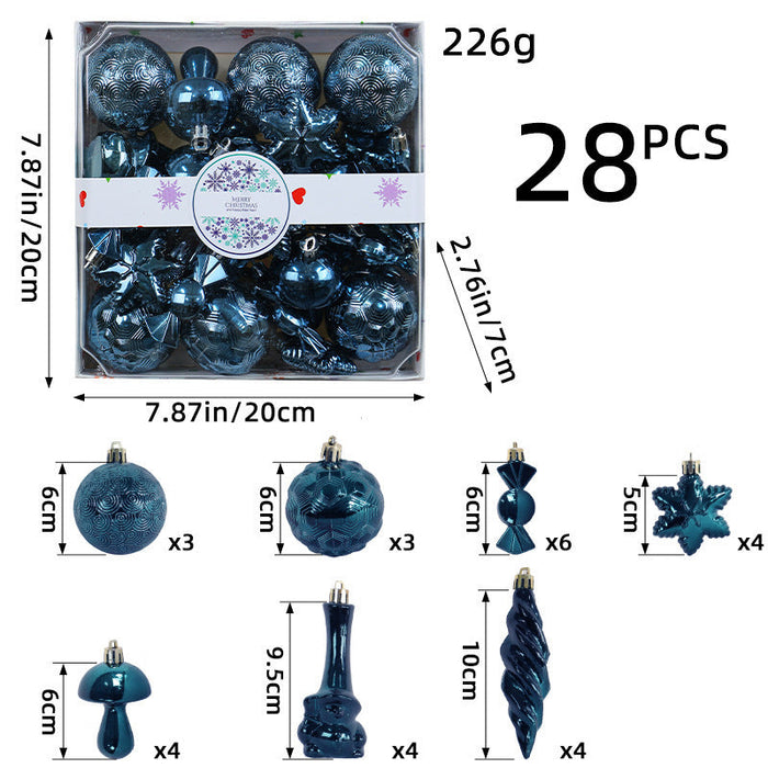 28-Piece Shatterproof Christmas Tree Ornament Set