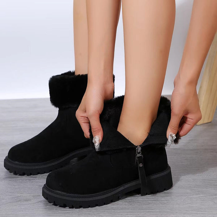 Warm Plush Side-Zipper Winter Snow Boots for Women