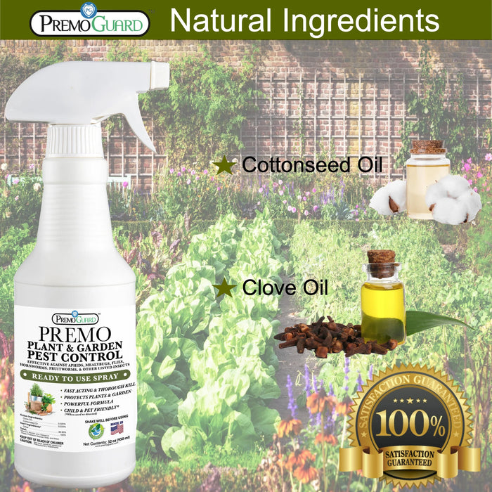 Plant and Garden Pest Control Spray - 32 oz | Plant Based Natural Non-Toxic |
