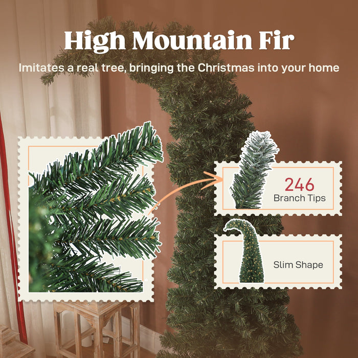 5 Ft Pre-lit Bent Top Christmas Tree with 300 LEDs