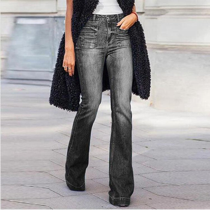 Cowgirl Chic Mid-Waist Micro-Flare Denim Jeans