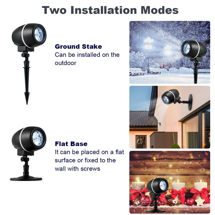 Outdoor Christmas Snowflake LED Projector Lights with Remote Control