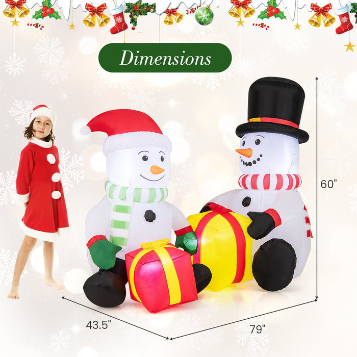 5 Feet  Inflatable Snowmen Christmas Decor