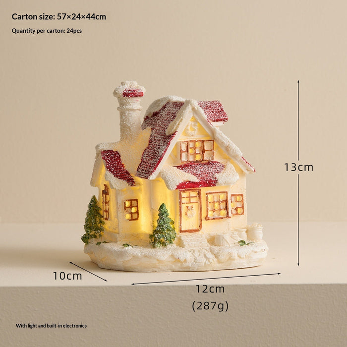 Nordic-Style Resin Christmas House Ornaments
