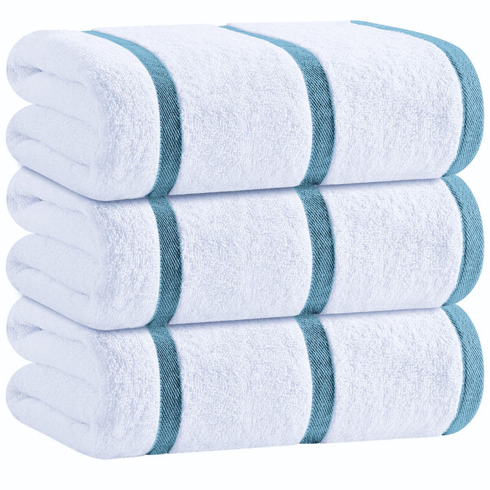 3 Pack Ultra Absorbent and Low Lint Striped Beach Towels