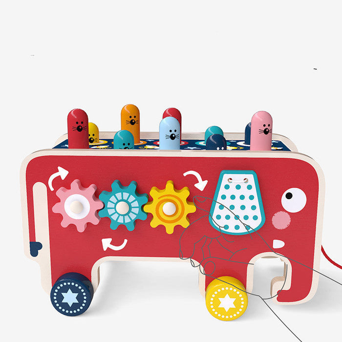 Montessori Kids Wooden Pounding Bench Animal Bus