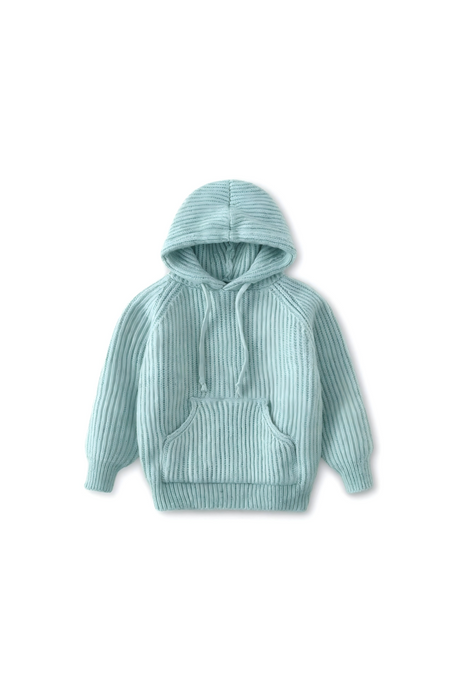 Kids Mint Green Hooded Sweater