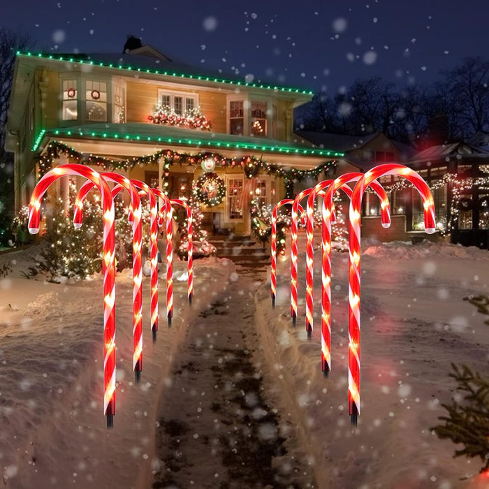 45 LED 4 Ft. Candy Cane Solar-Powered String Light Set-Christmas Decor