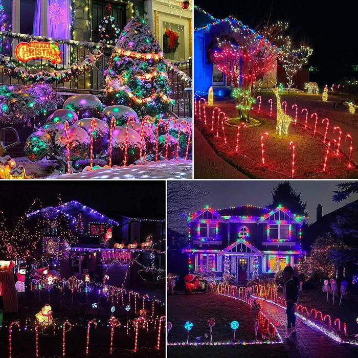 45 LED 4 Ft. Candy Cane Solar-Powered String Light Set-Christmas Decor