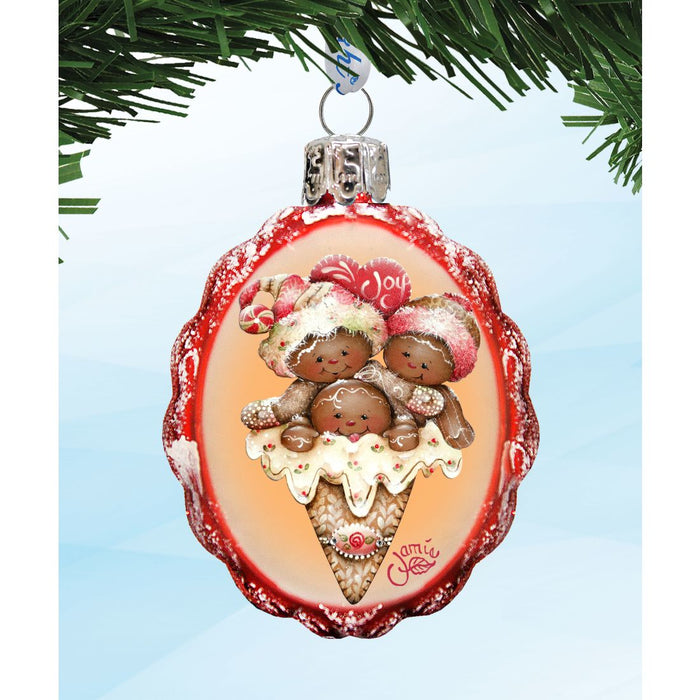 G. DeBrekht "Holiday Kiss" Handcrafted Mercury Glass Ornament Set (3-Piece Keepsake)