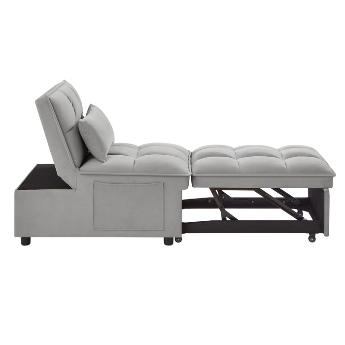 4 in 1 Multi-Function Single Sofa/Chair Bed with Storage Pockets