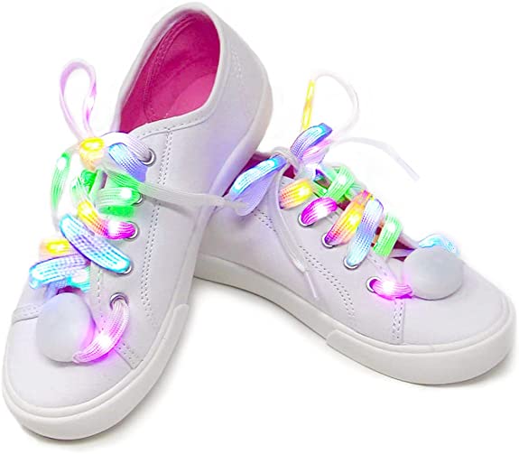 5 Color-Flashing LED Light Up Shoe Laces Glow in the Dark