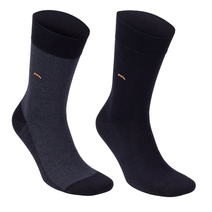 Men’s Bamboo Dress Socks 6-Pack, Black, Charcoal & Navy