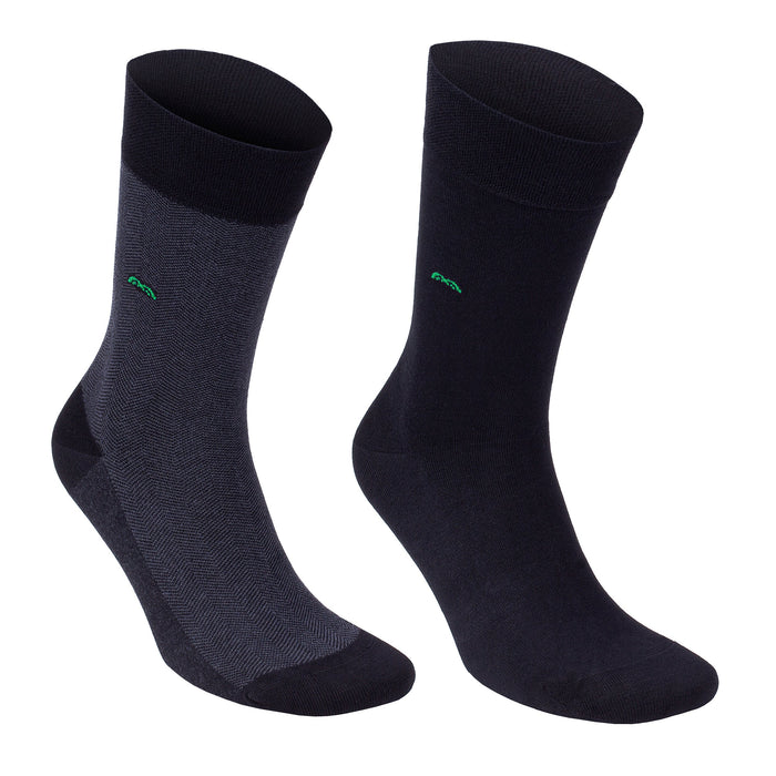 Men’s Bamboo Dress Socks 6-Pack, Black, Charcoal & Navy
