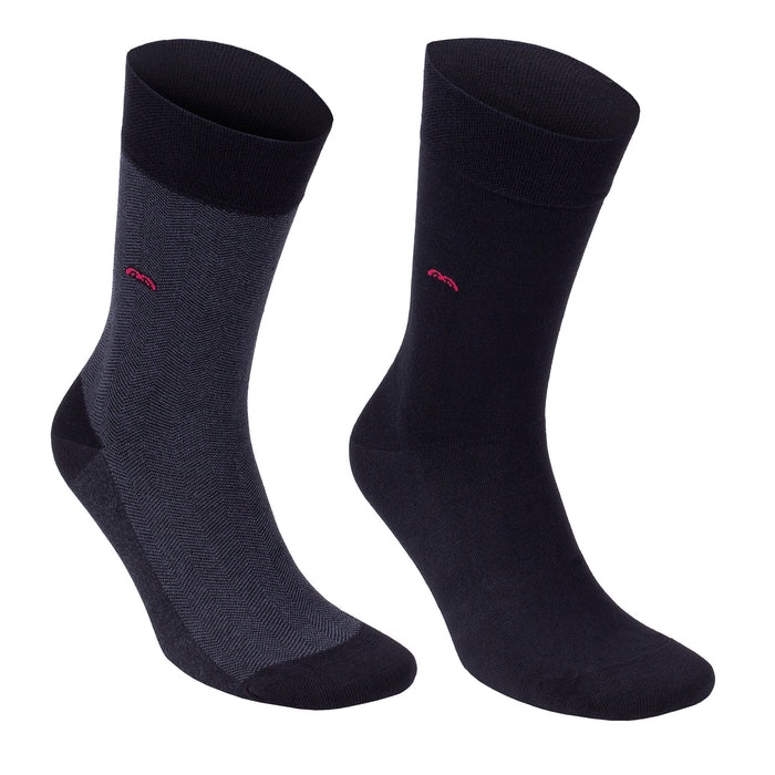 Men’s Bamboo Dress Socks 6-Pack, Black, Charcoal & Navy