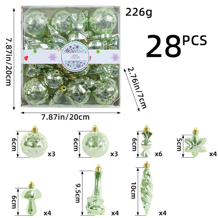 28-Piece Shatterproof Christmas Tree Ornament Set