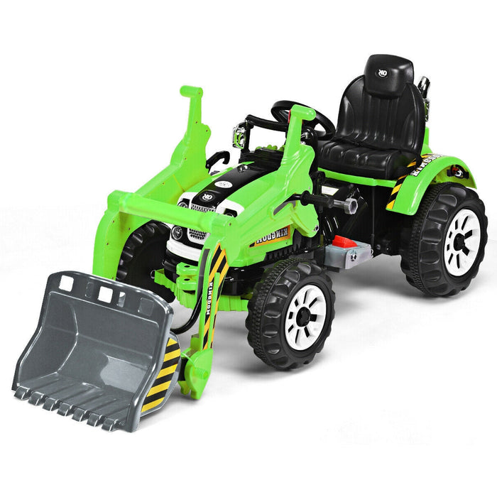 12 V Battery Powered Kids Ride on Dumper Tractor-Green