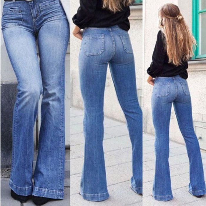 Cowgirl Chic Mid-Waist Micro-Flare Denim Jeans