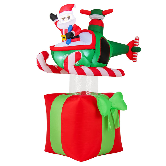 6 Feet Christmas Inflatable Santa Flying in a Airplane with with 3 LED Lights and Built-In Blower