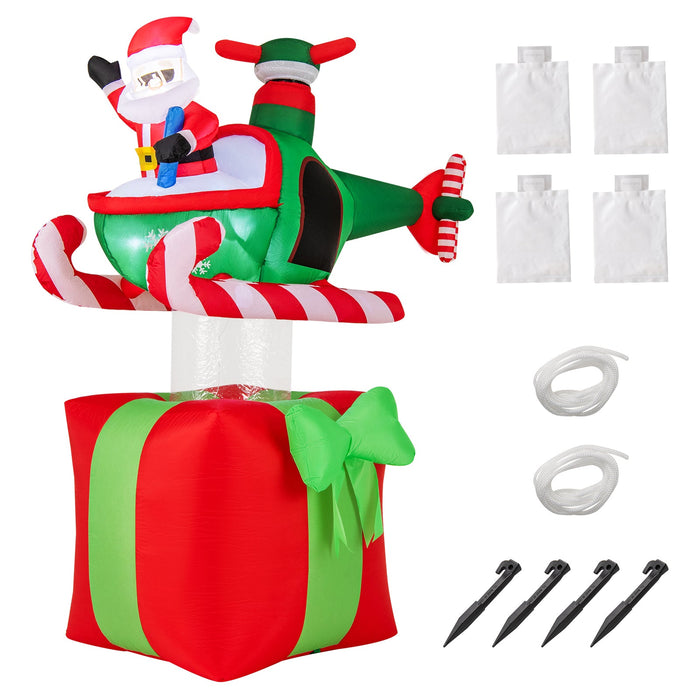 6 Feet Christmas Inflatable Santa Flying in a Airplane with with 3 LED Lights and Built-In Blower