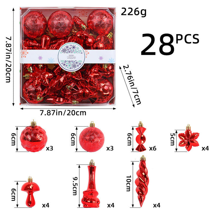 28-Piece Shatterproof Christmas Tree Ornament Set