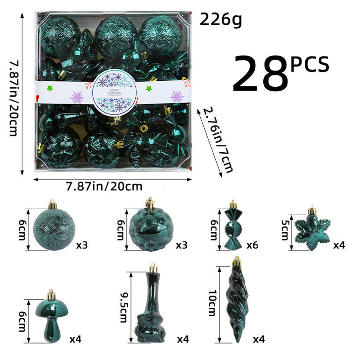 28-Piece Shatterproof Christmas Tree Ornament Set