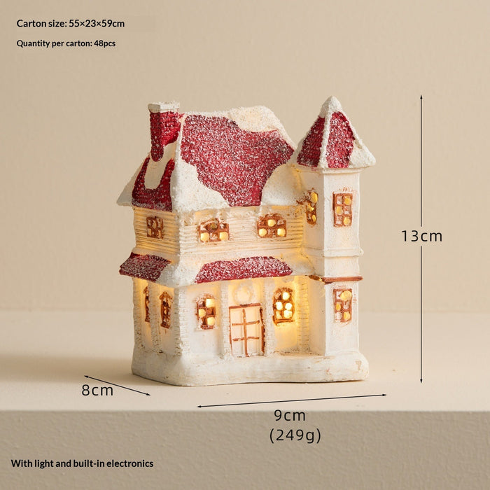 Nordic-Style Resin Christmas House Ornaments