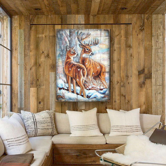 Schmid Deer's Art Wooden Wall Art by Nature Wonders-Nature Wildlife Decor