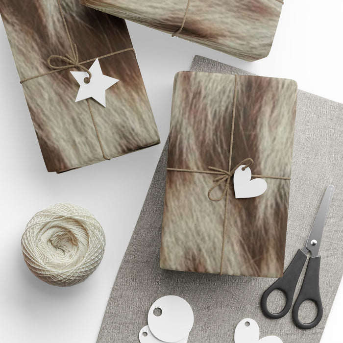 Cozy Faux Fur Animal Print Wrapping Paper | 90GSM