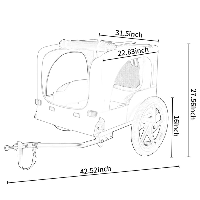 Pet Bike Trailer Cart for Small and Medium Pets