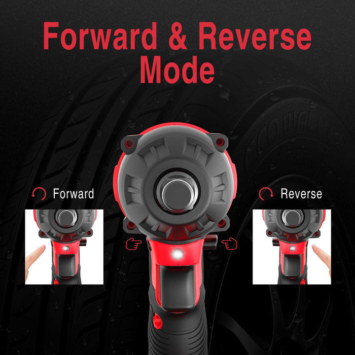 20V Cordless Brushless Impact Wrench Kit - 265 Ft-Lbs, Includes 4.0Ah Battery, Charger & 5 Sockets (PS76142B)