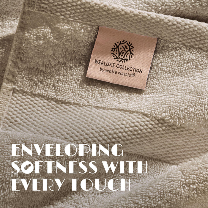 Classic Taupe Washcloths Set 12 Pack 12x12 Inch Cotton Wash Cloths
