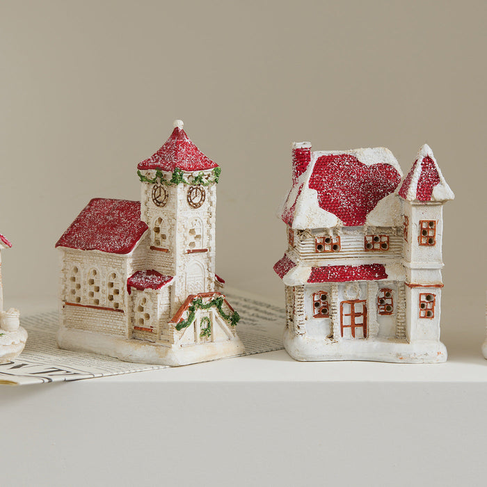 Nordic-Style Resin Christmas House Ornaments