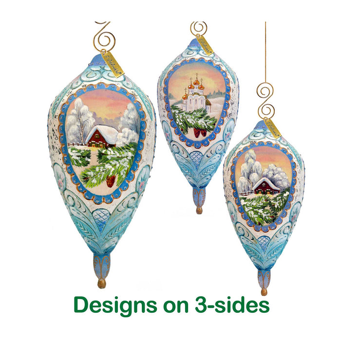 Winter Cottage Sculpted Ornament by G. DeBrekht - 621141