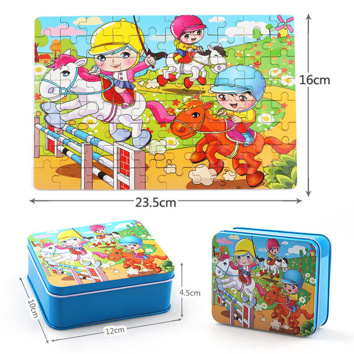 80PCS Wooden Educational Jigsaw Puzzles