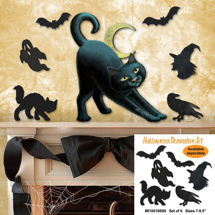 Spooky Halloween Cat Door Decor by Laura Seeley -  Halloween Decor - 8512054H